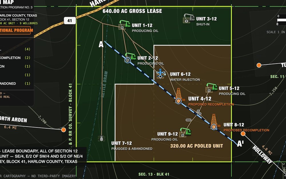 Lease and well location map